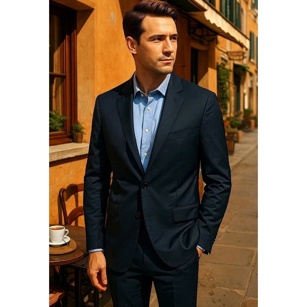 Ermenegildo Zegna Wool Silk Men's Sport Coat‎ Blazer 42 Drop 6 Black Italy Cloth